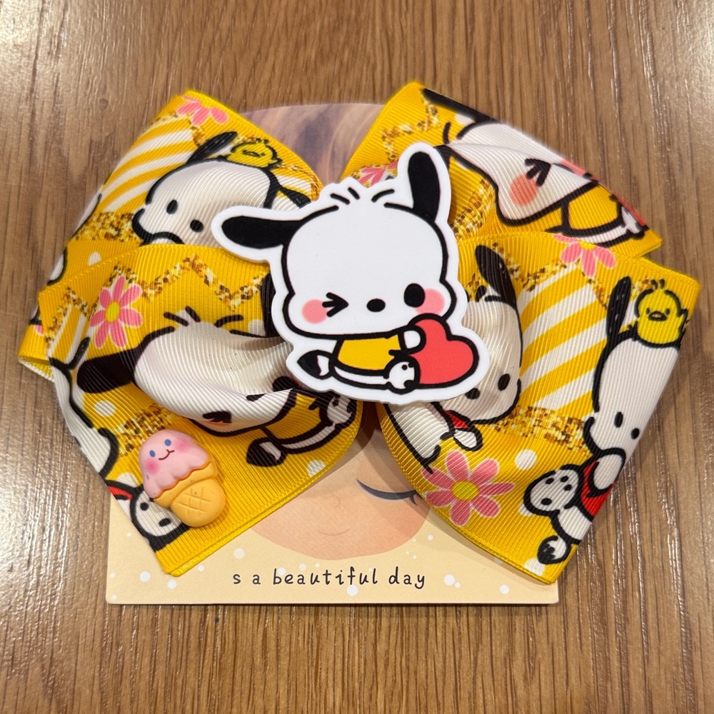 Yellow Pochacco Hair Bow